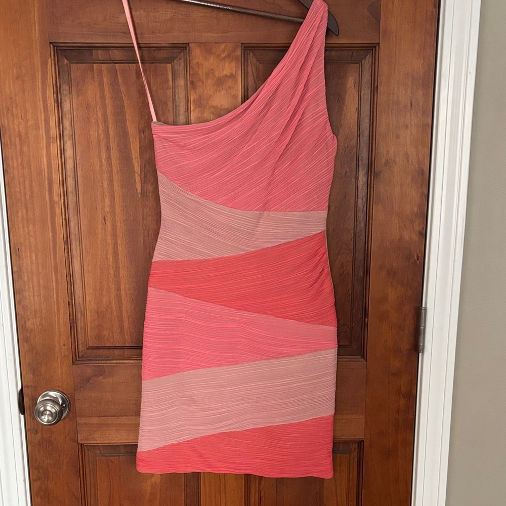 BCBG Never Worn Pink One-Shoulder Dress